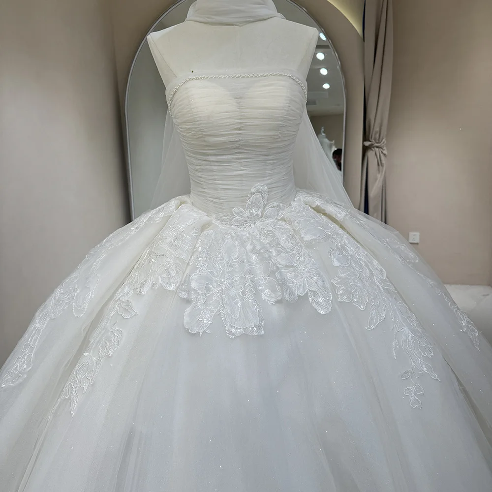 Pretty Wedding Dresses For Women Vintage Ball Gown Sexy Customized Sleeveless Romantic Fluffy Princess Style Bridal Gowns DW0078