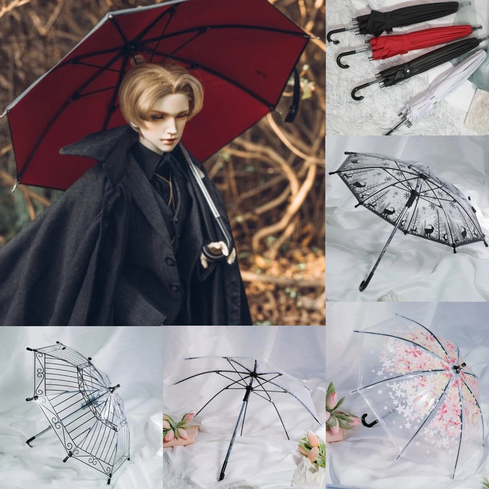 D10-P084 Children Toy BJD DD SD MSD  1/3 DD SD17 Uncle 73 ID75 Bjd Doll's Accessories Black Red Umbrella 1Pcs