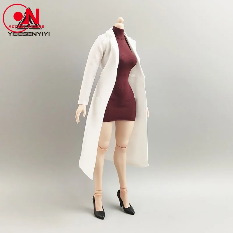 1/6 1/12 مقياس الإناث العصرية سترة واقية عالية الرقبة قاعدة فستان مجموعة الملابس نموذج صالح 12 "6 بوصة الجندي عمل الشكل الجسم