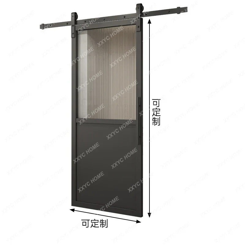 

Iron industrial style bookshelf door creative door Invisible barn door Restaurant book bar Glass sliding