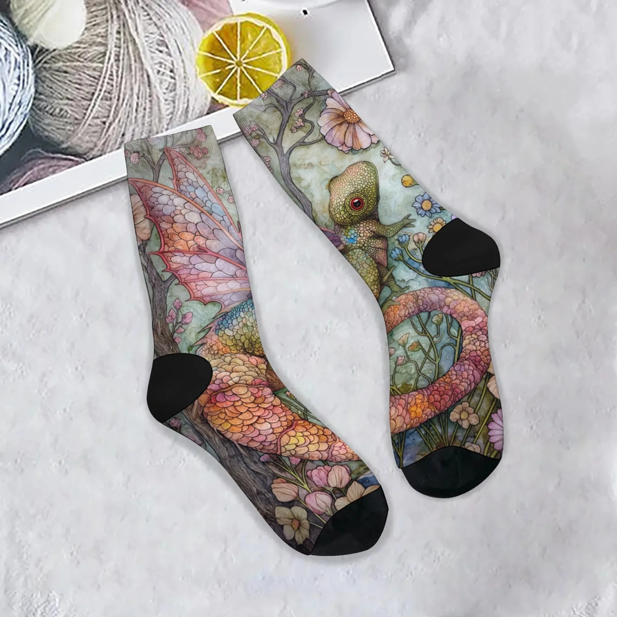 

Мужские носки с изображением ящерицы в стиле ретро, повседневные модные носки, дышащие противоскользящие спортивные носки на открытом воздухе, новинка, подарок на вечеринку