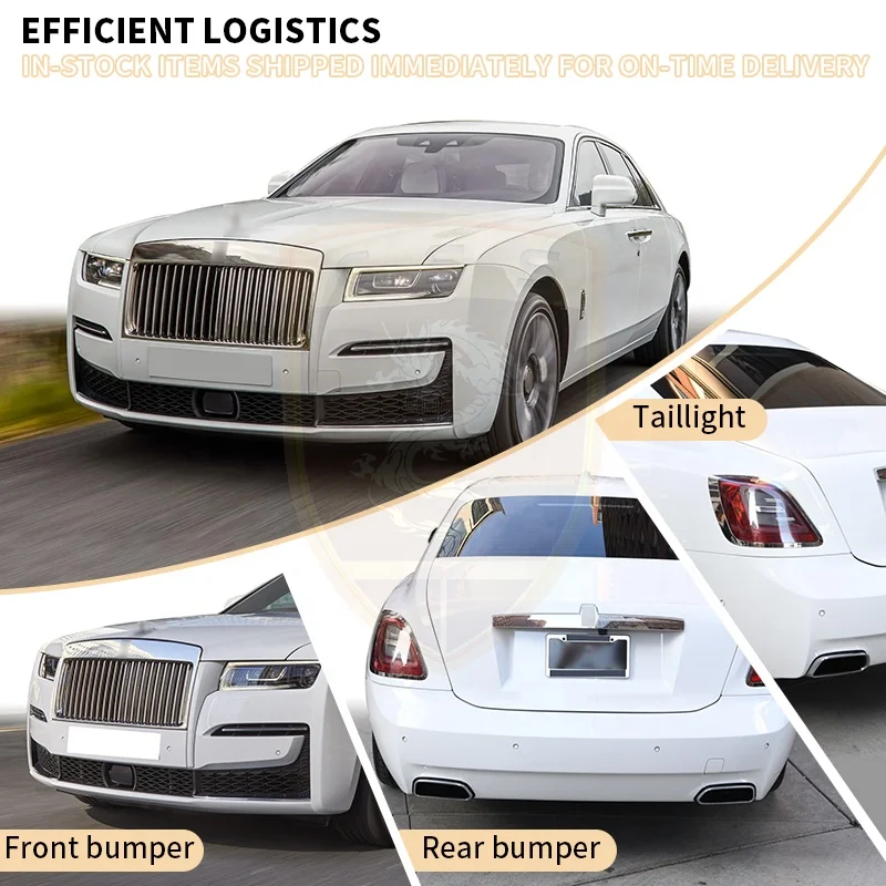 Old to New Upgrade 4th Gen Facelift Body Kit for Rolls Royce Ghost Car Bumper Assembly Front Hood Headlight Taillights Rear Wing