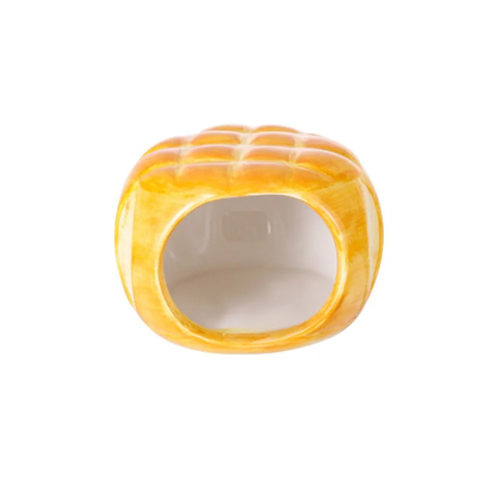 

Pet Supplies Ceramic Hamster Nest Bread Shaped Cute Pet Small House Cooling Creative Hamster Bed Summer