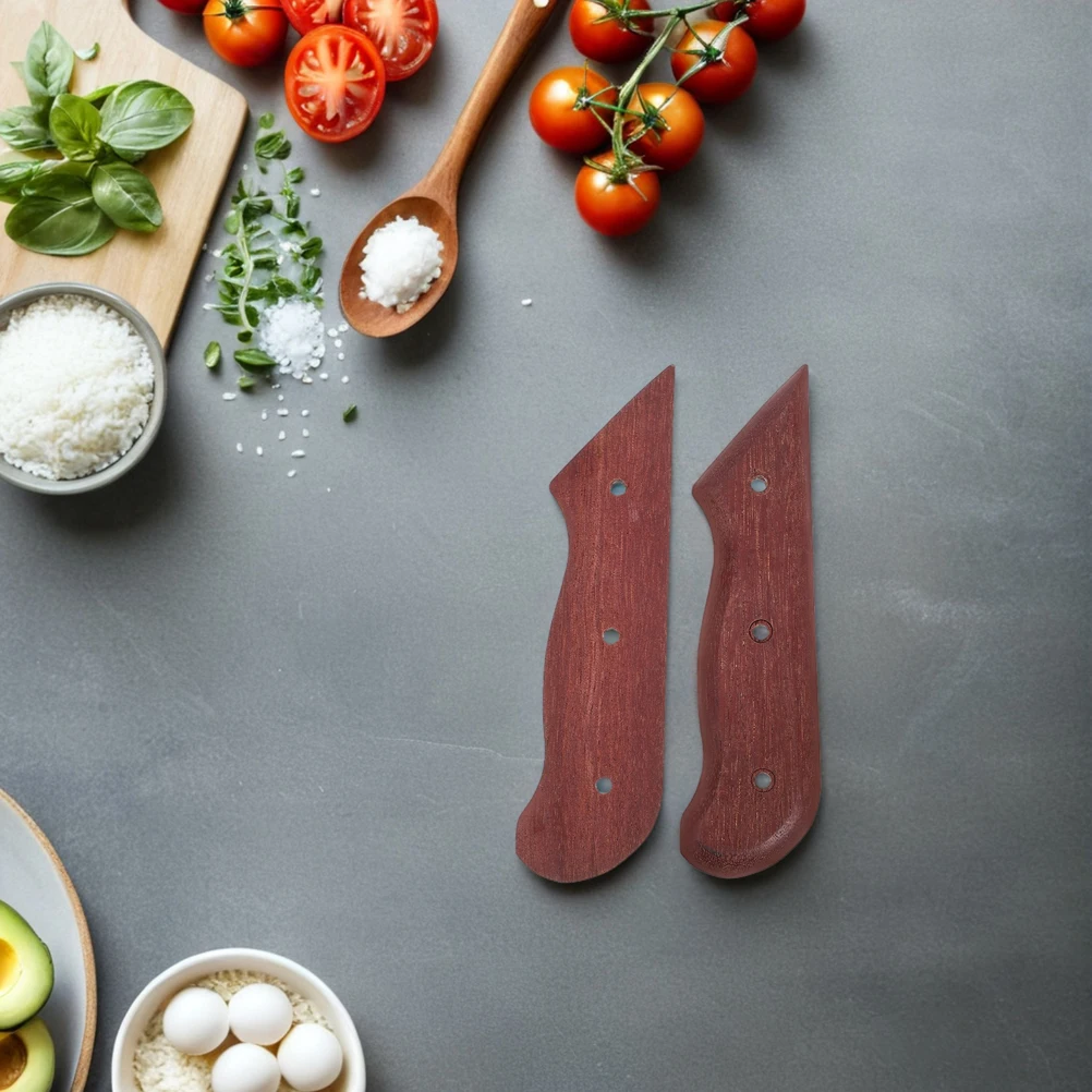 

2pcs Wood Knife Grip Replacement Accessory Ergonomic Handle for Kitchen Outdoor Camping Cutlery Sturdy Scales Repair
