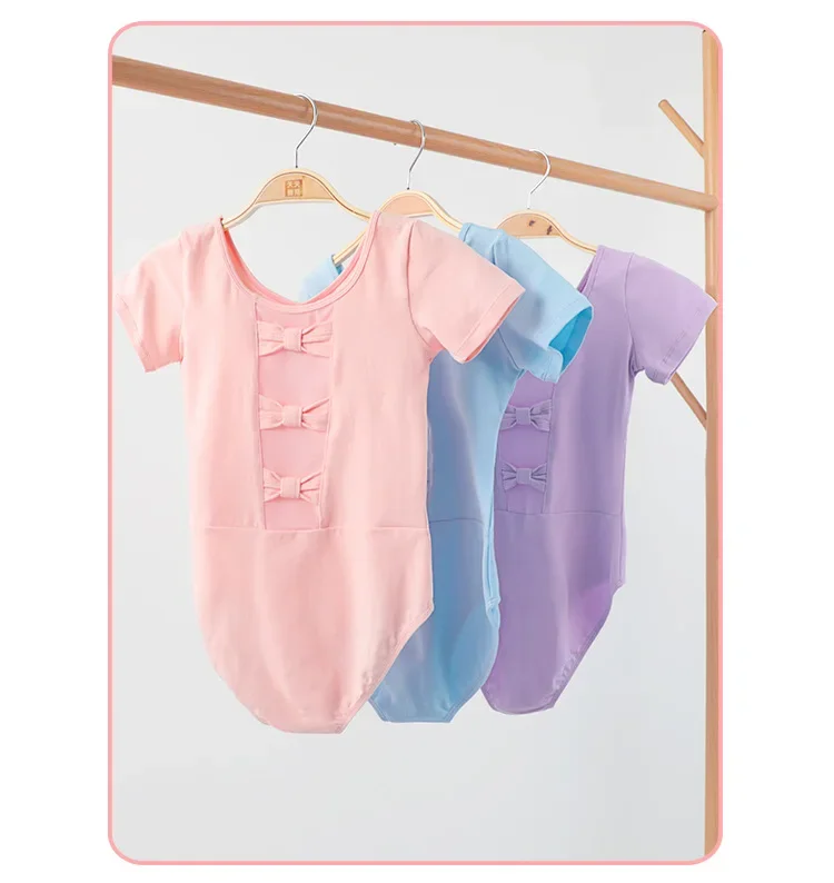 Body dziecięce z krótkim rękawem do ćwiczeń baletowych, strój gimnastyczny dla dziewczynek, trykoty taneczne, kostiumy baletowe na scenę.