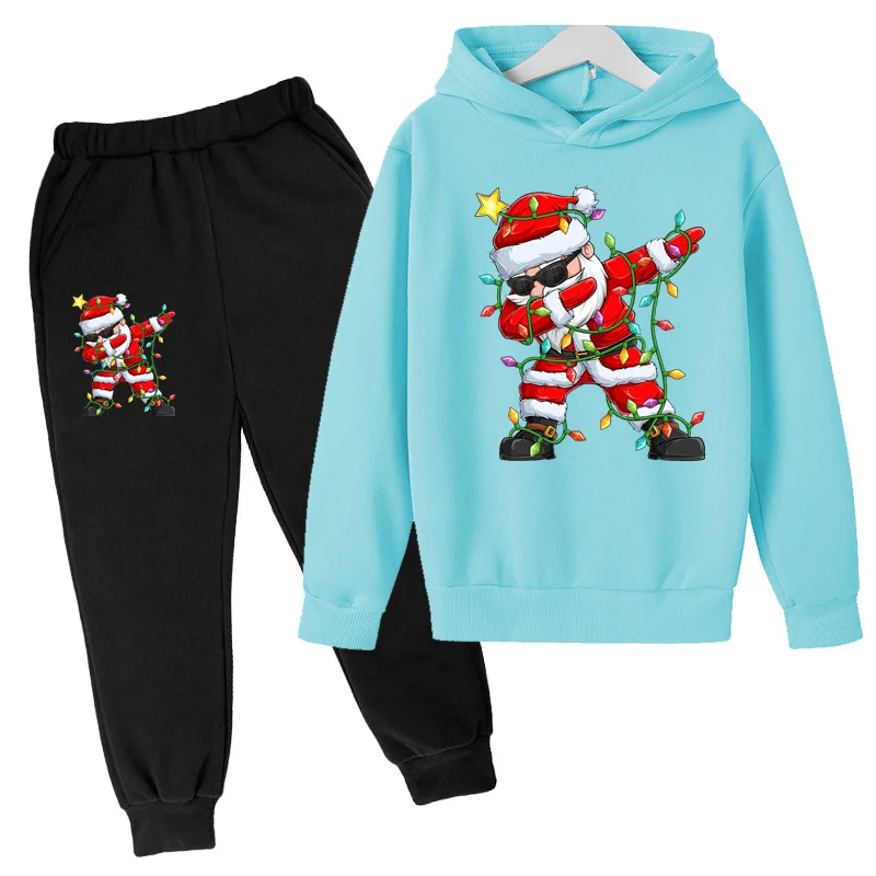 

Children's Pullover New Year Gift Hoodie Boys Girls Toddler 3-12 Years Sweatshirt+Trousers 2P Casual Fashion Charming Sports Set