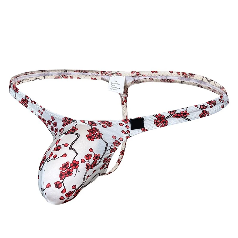 

Sexy Men Jockstrap Thongs Big Pouch U Convex Underwear Super Mini Bikini G-string Nylon Printed Briefs Seduction Erotic Panties