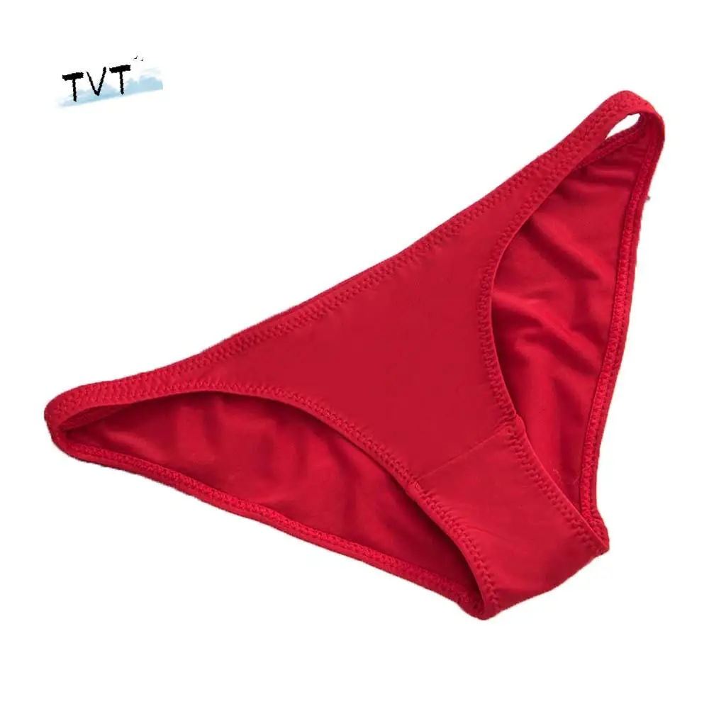 

Men Soft Low Waist Unisex Women Milk Silk Ladies Panties Solid Color Triangle Thong