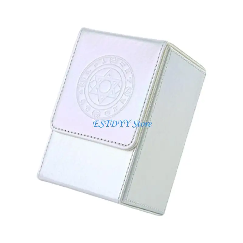 G6DE Large Capacity Ending Divination Card Storage Box Planner PU Permanent Thin