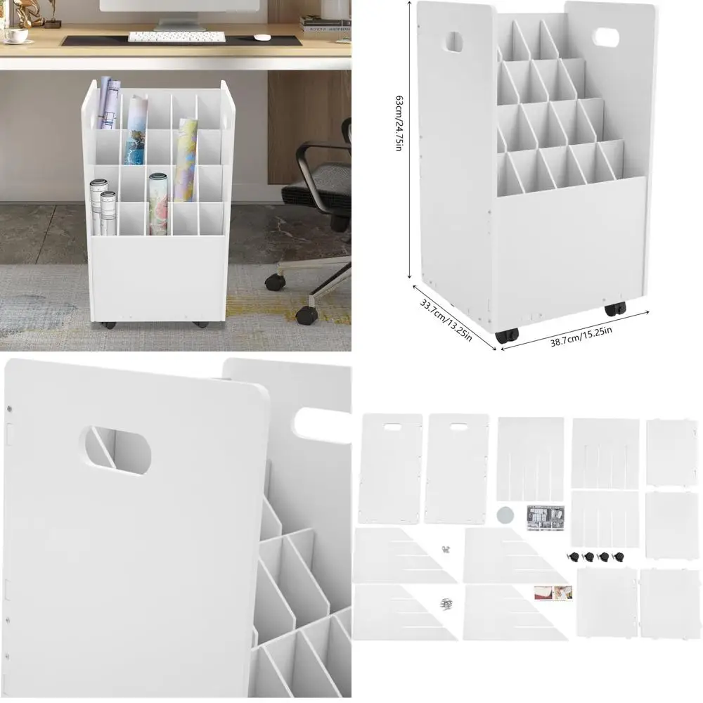 

Папка-органайзер на 20 карманов для чертежей с выдвижными разделителями, белая, для офиса и дома