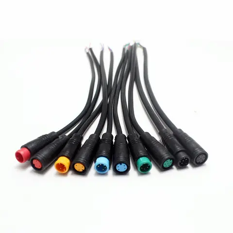 20CM M8 2 3 4 5 6 Pin Electric Bicycle Butt Plug Connector Wiring Line Scooter Brake Cable Pluger Signal Connecting Sensor