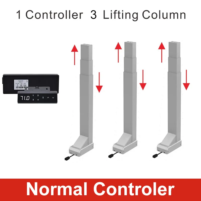 Three Legs Synchronize Lifting Column System Height Adjustable Memory Standing Desk Electric Table DC24V 240kg App Controler