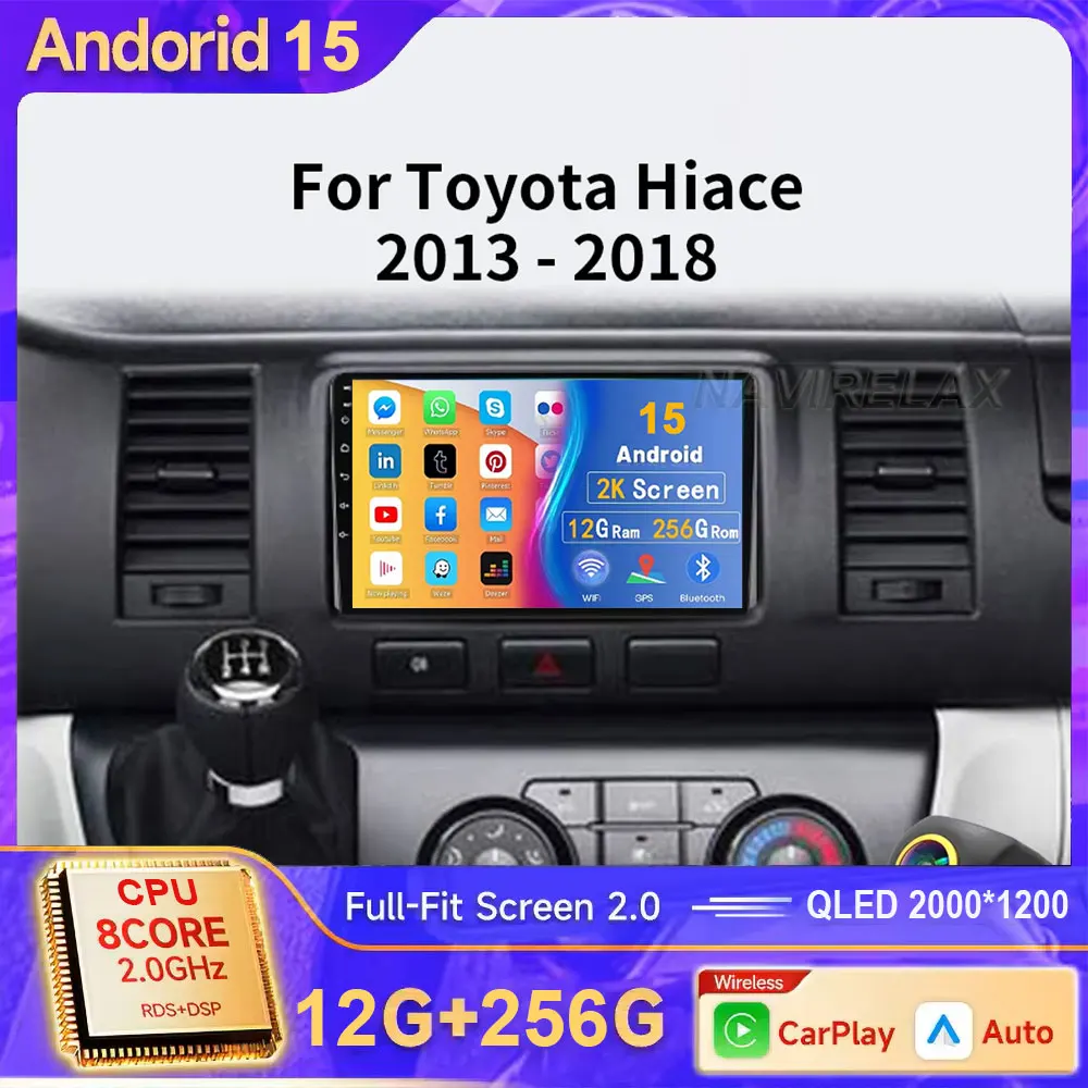 

Android 15 Car Radio For Toyota Hiace XH10 H200 5 Ⅴ 2004 - 2021 Multimedia Video Player Navigation stereo GPS No 2din 2 din dvd