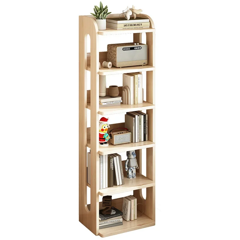 Solid wood bookshelf, floor-to-ceiling integrated wall corner locker, simple children's student pine bookcase