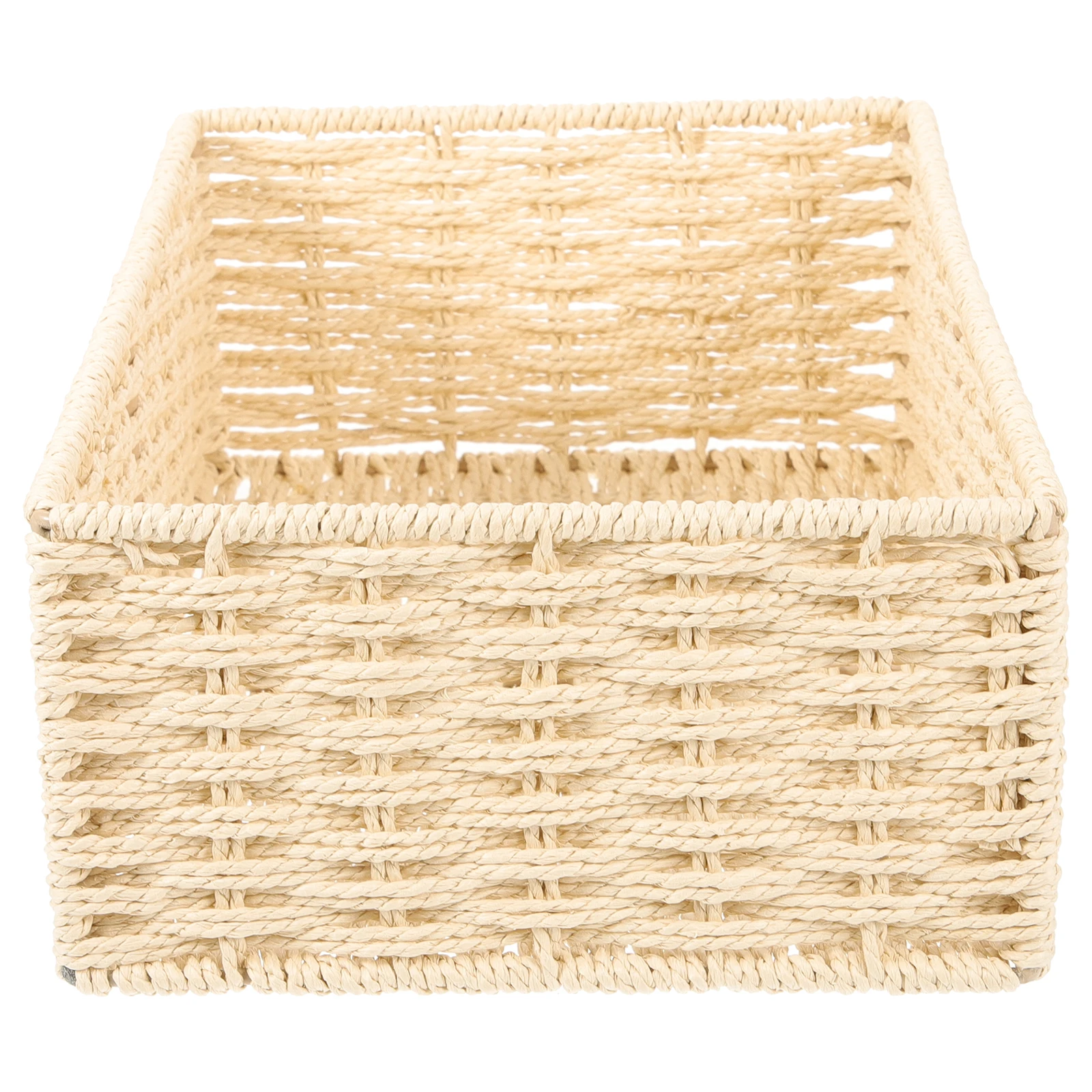 

Paper Rope Woven Storage Basket Rustic Desktop Organizing Bin Multipurpose Storage Container for Home Office Bedroom