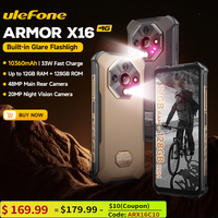 【2025 New】Ulefone Armor X16 4G Rugged Phone Smartphone Android 15 Up to 12GB+128GB 10360mAh Glare Flashlight 48MP Main Camera