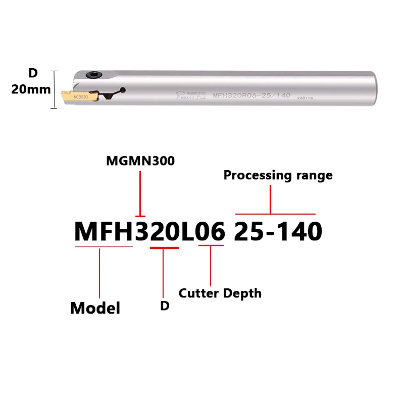 MFH320 MFH320L10 MFH325L06 MFHL MFH ربيع الصلب عالية الجودة الوجه الحز أداة عرقوب مخرطة القاطع نك الداخلية هول آلة