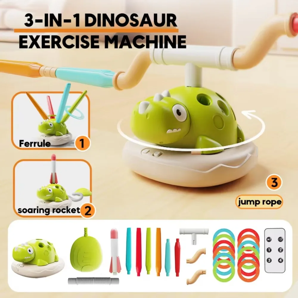3 ใน 1 Musical Jump,Stomping Launch Rocket Launcher,ไดโนเสาร์ Rocket Launcher & แหวน Toss เกมกระโดดของเล่นเด็กของเล่นกีฬากลางแจ้ง