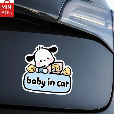 

MINISO Sanrio Pachadog Car Strong Reflective Baby in Car Reminder Sticker Cartoon Doll Pachadog Cute Car Rear Waterproof Sticker