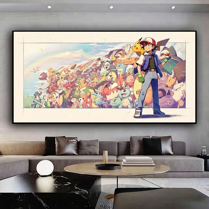 Pokémon Canvas Decorative Painting Frameless Cartoon Printing Pikachu ‌Charizard Raichu Eevee Room Decoration Poster HolidayGift - view 5