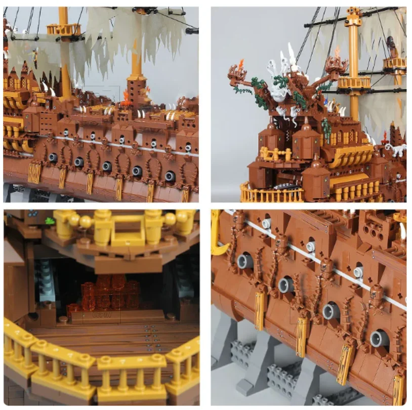 16016 voando holandês barco holandês navio criativo piratas do caribe conjunto blocos de construção tijolos modelo brinquedo aniversário presentes