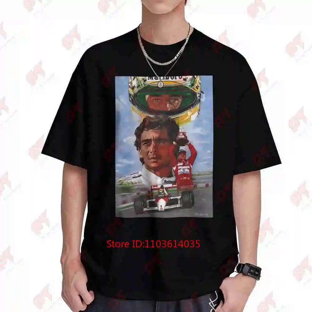 Classic Racing Retro Toni Senna Drawing Short Sleeve Tee 100% Cotton T-Shirt