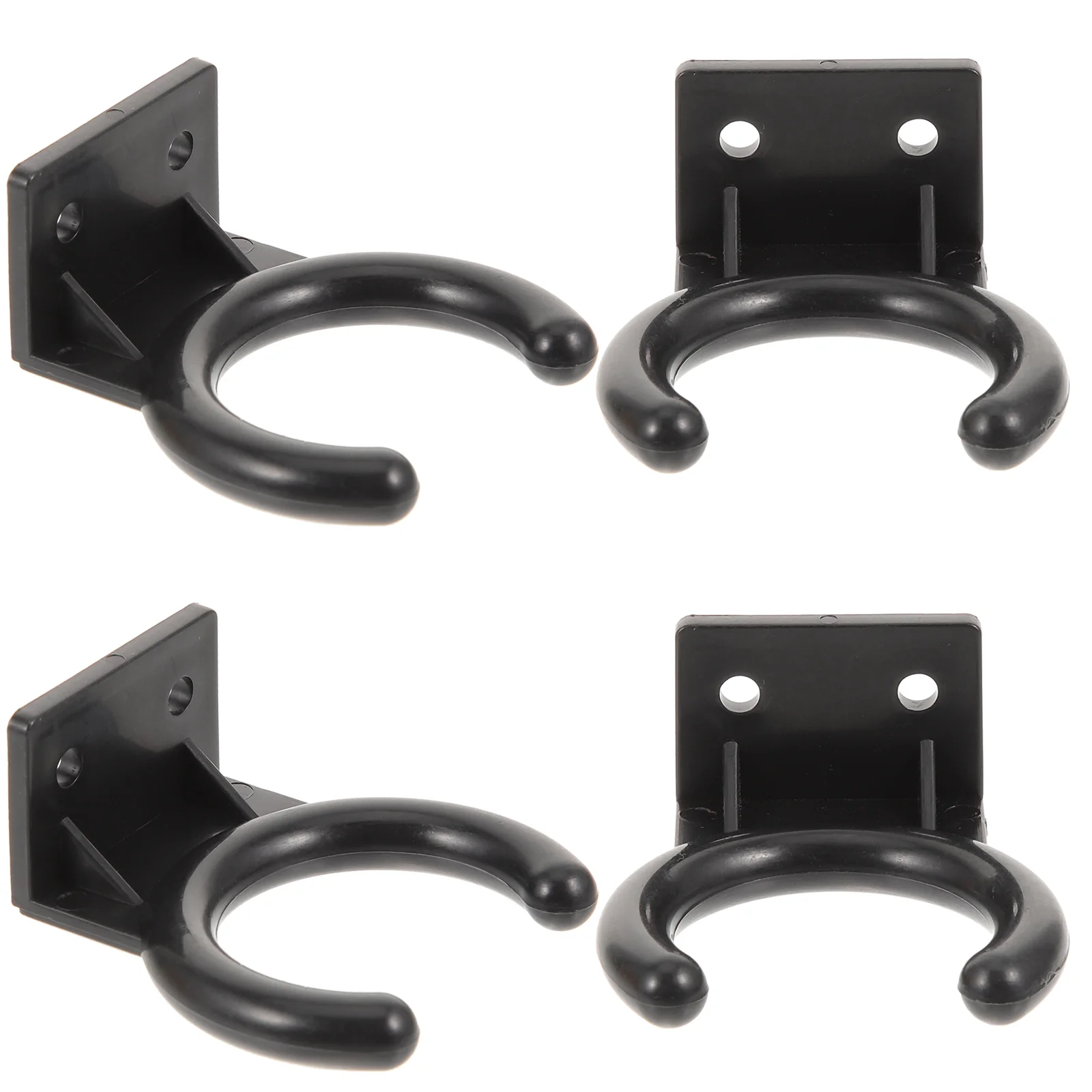 4 Pcs Headset Holder Microphone Hook Wall Hanger Mount for KTV Black Supply Plastic Accessories