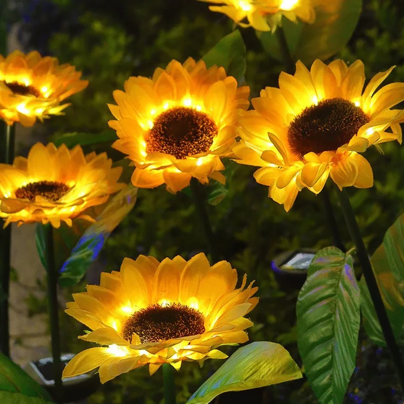 

LED Outdoor Courtyard Party Wedding Decoration Fairy Lights Garden Christmas Ground Light Simulated Sunflower Solar Lawn Lamp