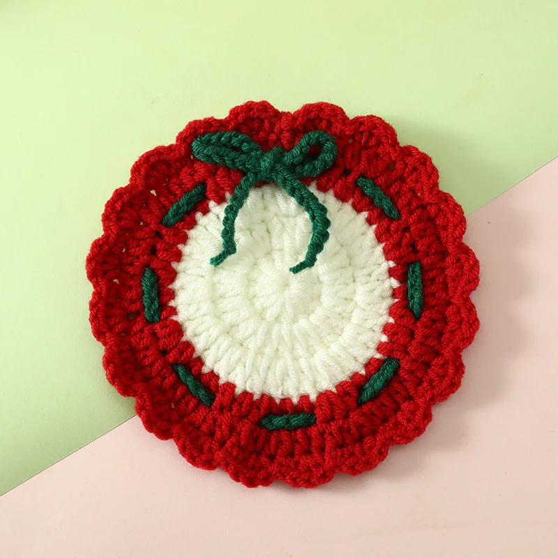Weihnachts-Weihnachtsmann-Untersetzer, handgefertigt, gehäkelt, festliche Getränkeuntersetzer für die Weihnachtszeit, Tischdeko, handgefertigte gehäkelte Tassenuntersetzer, Geschenk, Neu – Detail 18