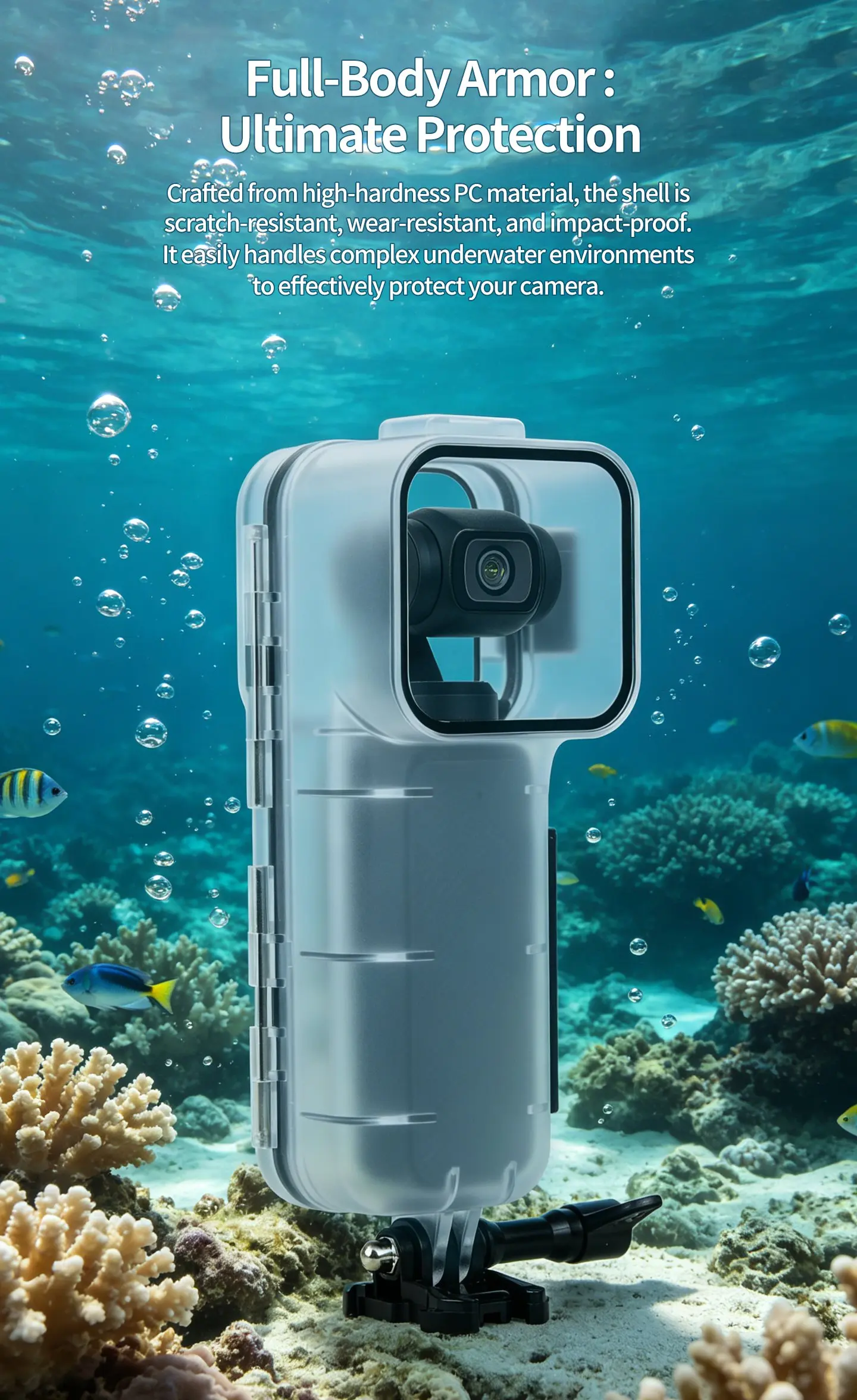 Für DJI Pocket 3 4 Gimbal-Kamera Wasserdichtes Gehäuse 50M Unterwasser-Tauchgehäuse Anti-Meerwasser-Korrosions-Schutz Kaltschuh-Erweiterungshalterung – Detail 11