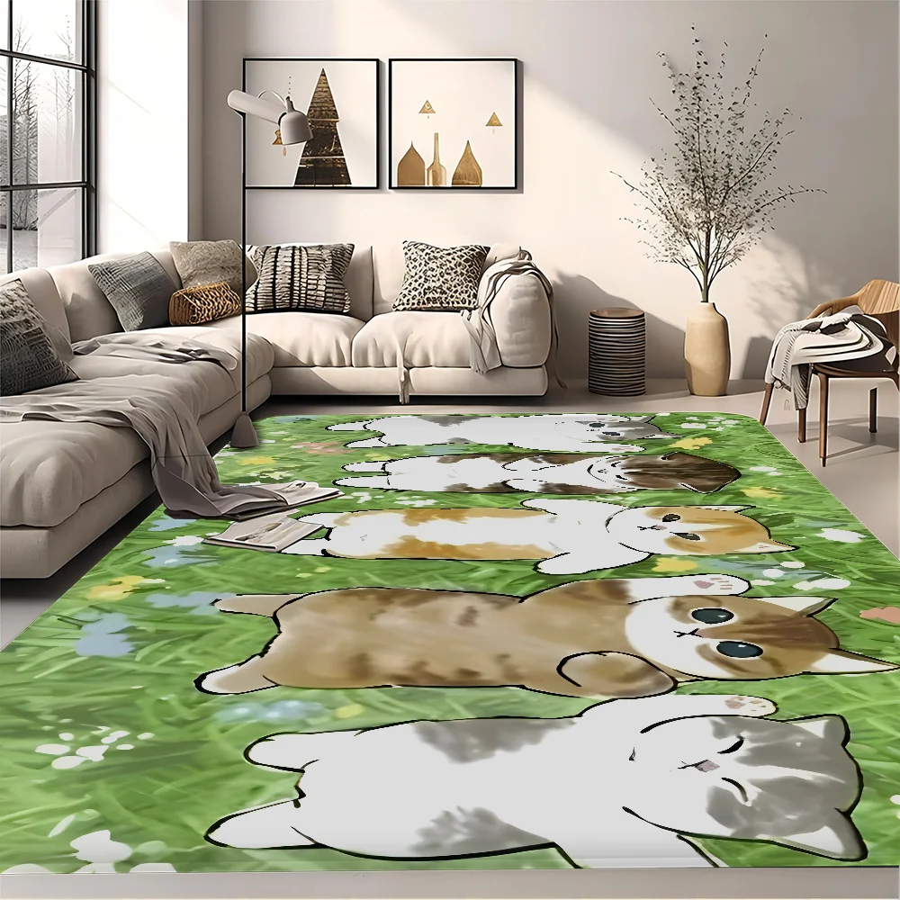 Funny Cat mofusand Floor Mat Retro Multiple Choice Living Room Kitchen Rug Non-Slip Modern Home Decor