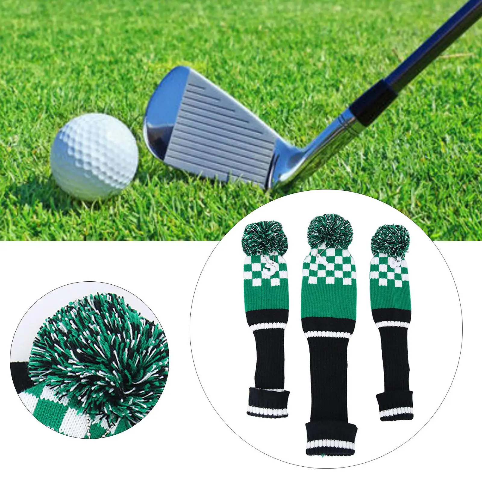 

Durable Knitted Wood Golf Club Head Covers Funny Animal Driver Iron Sock for Golfers Fitness Sports Fairway Woods
