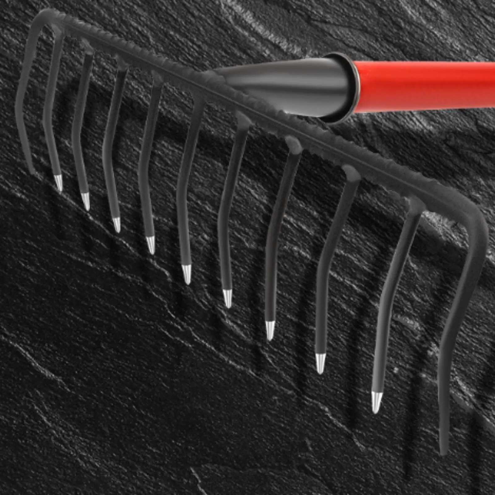 

Sturdy Duty Soil Rake Securely Fused Sturdy Duty Garden Rake Steel Tine Cultivator Detachable Design Gardening Tool Easy