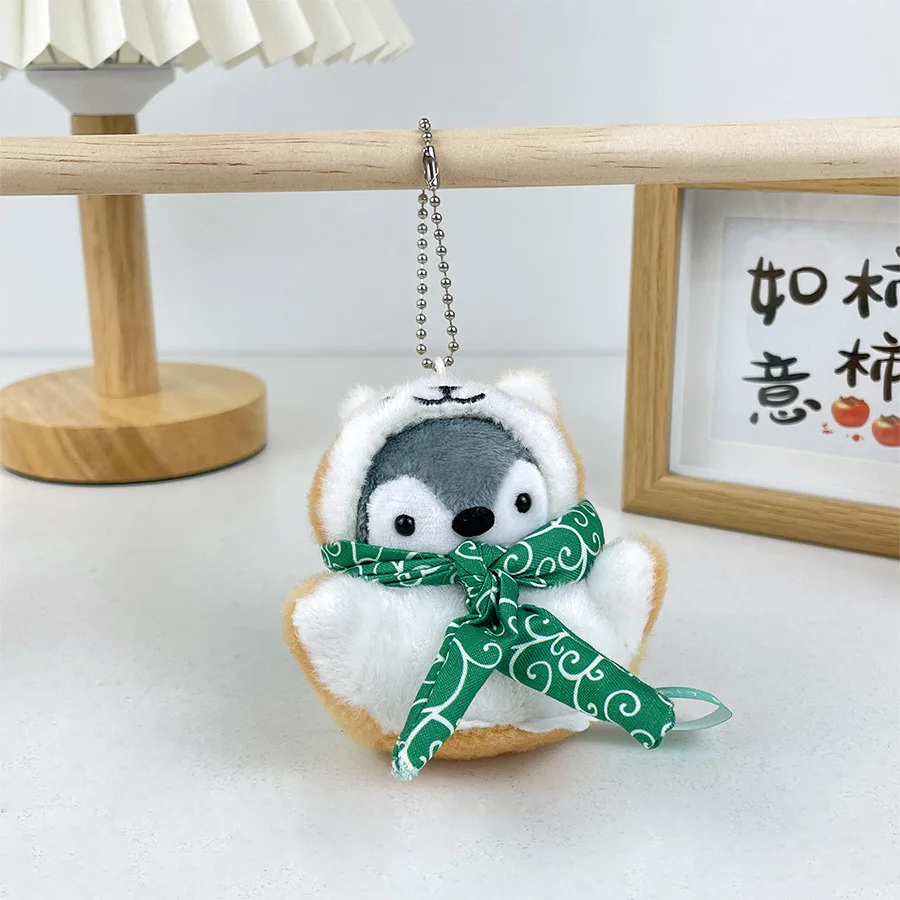 

Positive energy Shiba Inu Penguin plush doll keychain pendant scarf penguin doll hanging decoration