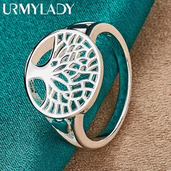 URMYLADY 925 Sterling Silver The Tree Of Life 7-10# Ring For Women Wedding Charm Engagement Fashion Simple Jewelry