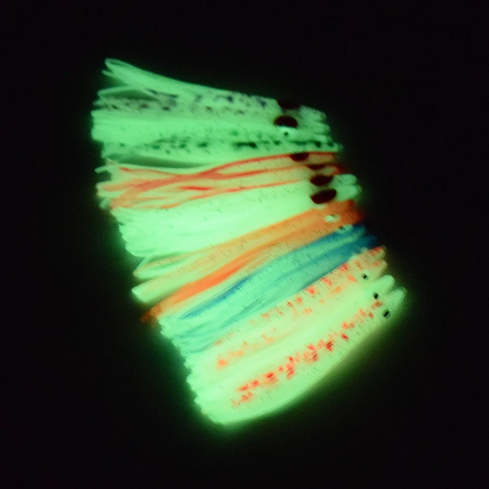 JTUUWRAP إبرة على شكل طعم الحبار مضيئة الطعم الاصطناعي كبير الحبار الطعم الناعم ، أحمر/أبيض/أخضر الحبار تنورة الصيد إغراء #3