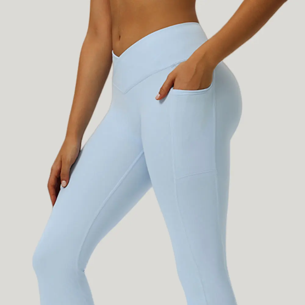Sport Women Fitness Running Yoga Pants Push Up Leggins Cross Waist Leggings Energy Elastic Trousers Gym Training Female Tights