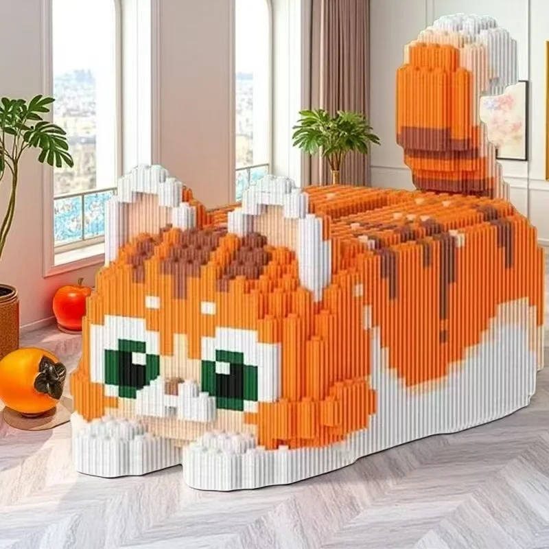 4655 pièces de boîte à mouchoirs en forme de petit chat orange mignon, kits de modèles de puzzle faits à la main, cadeaux d'Halloween idéaux, cadeaux de Noël/cadeaux de Thanksgiving, prix scolaires