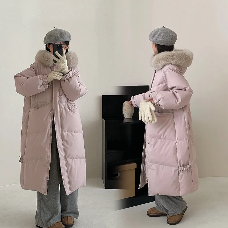 Women's Winter 2026 New Thickened Medium and Long Bread Cotton-padded Jackets Fashionable Loose Knee-padded Jackets
