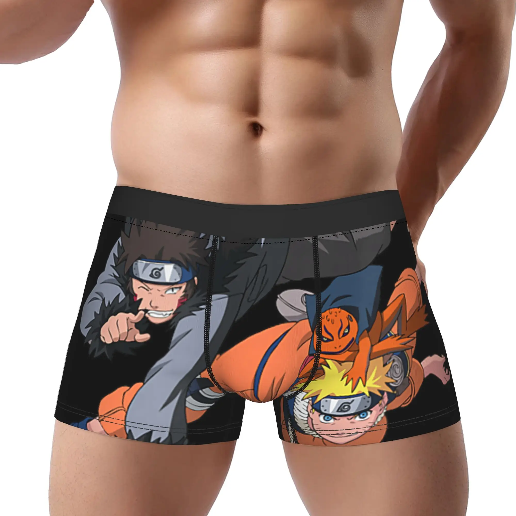 Boxers Bandai Naruto Oficiales Inuzuka Kiba y Naruto Uzumaki, calzoncillos unisex para adultos, calzoncillos con estampado, calzoncillos tipo bóxer