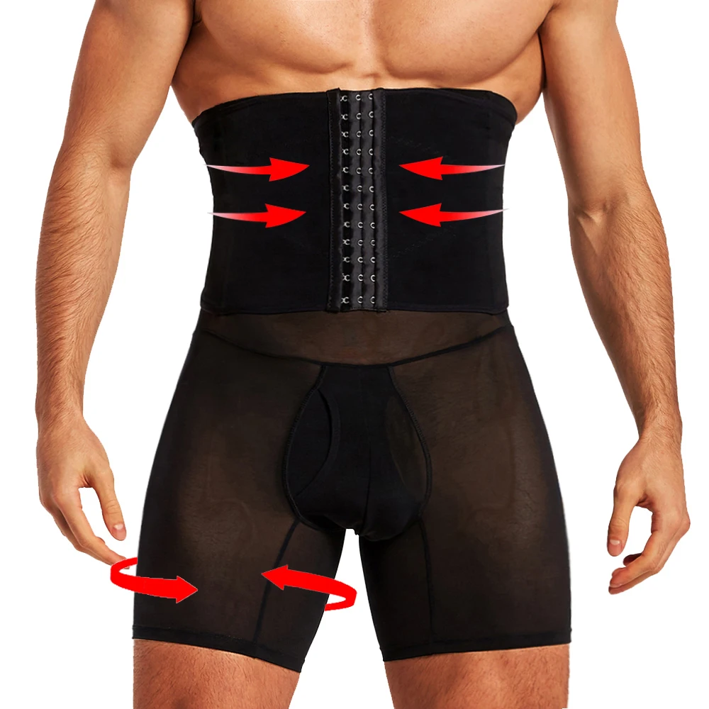 Men Tummy Control Shorts Body Shaper Compression High Waist Trainer Belly Trimmer Slimming Shapewear Boxer Underwear Panties