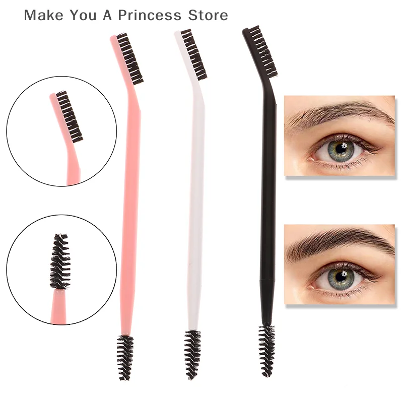 Brosse à sourcils à Double tête, peigne à cils, façonnant les cils, pour le toilettage des sourcils, outil de maquillage réutilisable