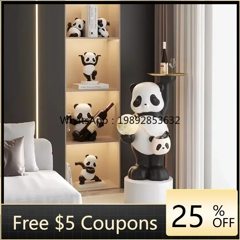 

M3-20 Panda Living Room Large Floor Ornaments TV Cabinet Sofa Side Table Housewarming Gift