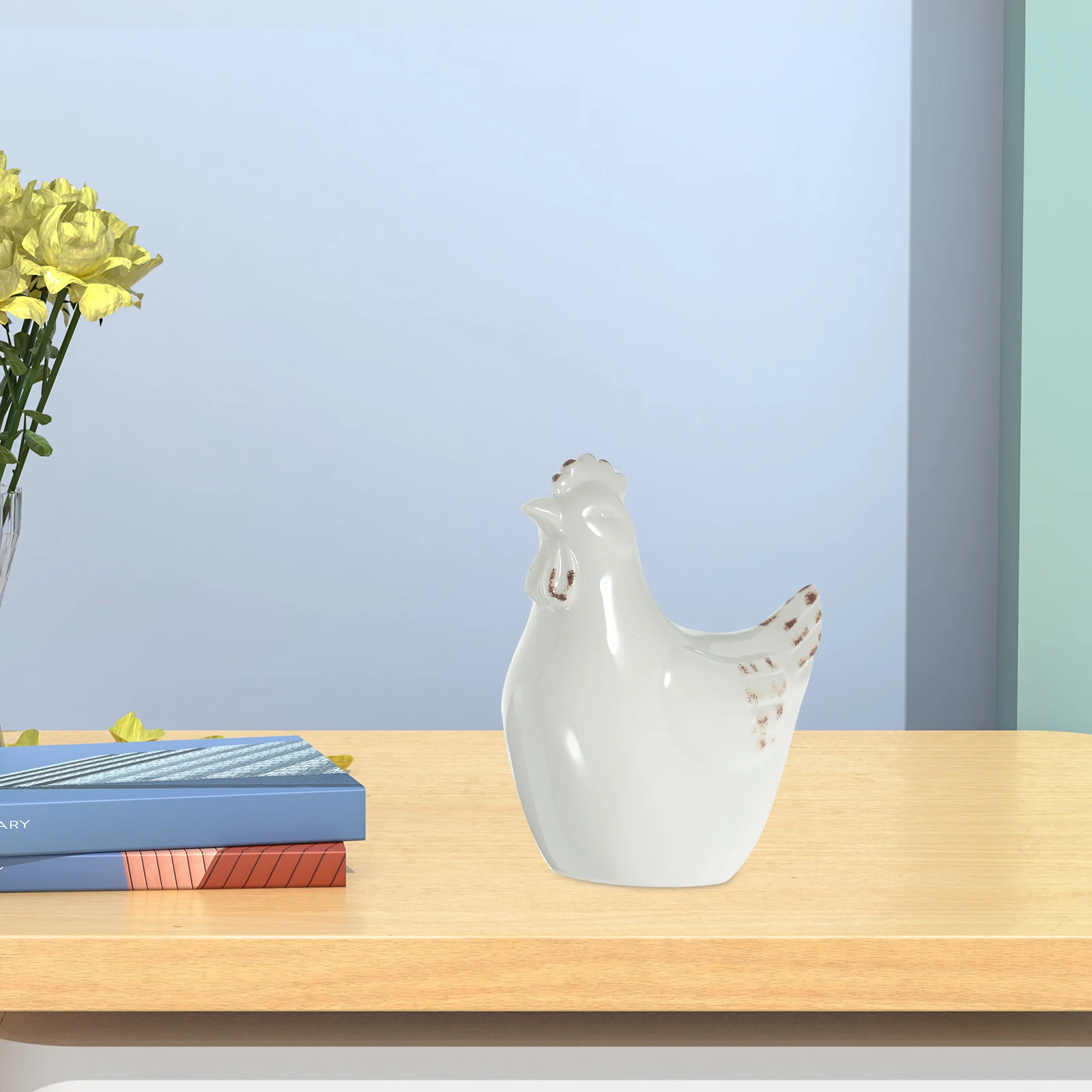 

Ceramic Hen Adorns Craft Creative Decor Lifelike Design Minimalist Style Bookshelf Furniture Wedding Garden Accent