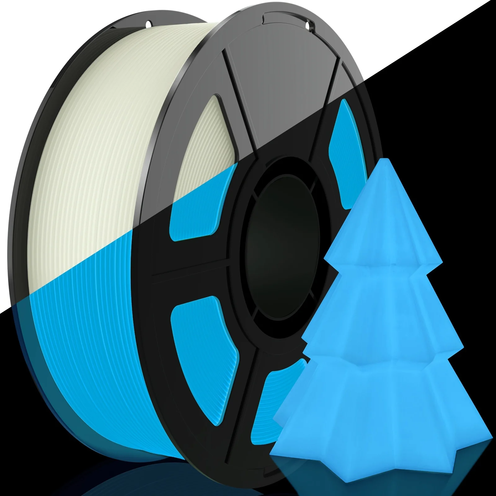 DIY-kerstcadeau, 1,75 mm PLA lichtgevend 3D-printerfilament, 200 g (0,44 l) spoel, gloeit in het donker, voor de meeste FDM-printers