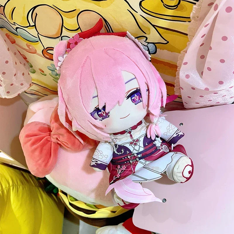 30CM Game Honkai Impact 3 Elysia Cotton Body With Clothing Cosplay Dress Up Sitting Posture Figures Pillow Xmas Gift