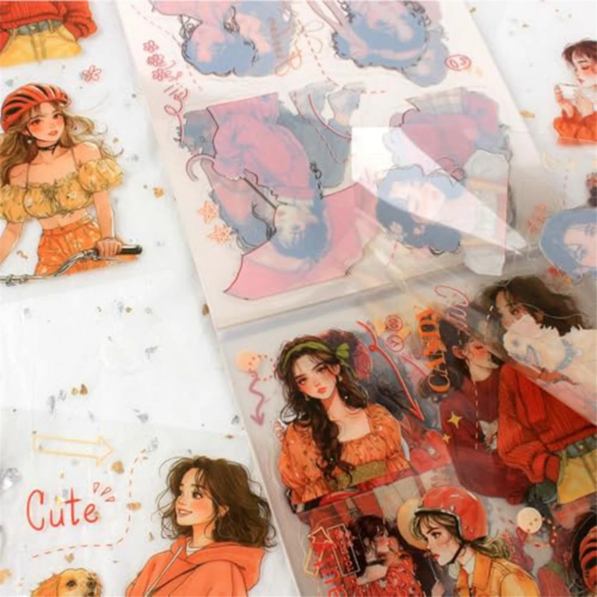 AA98 People Journal Sticker Book for Journaling Supplies, 18 Sheets 90Pcs Scrapbook Stickers for Junk Journal Supplies,E - view 6
