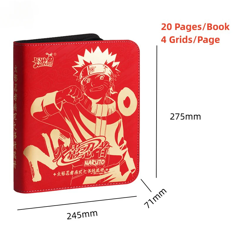 KAYOU Genuine Naruto Binder Leather Collection Book Anime Peripherals Card Accessories Cover Safety Buckle Games Hobbies SP Gift