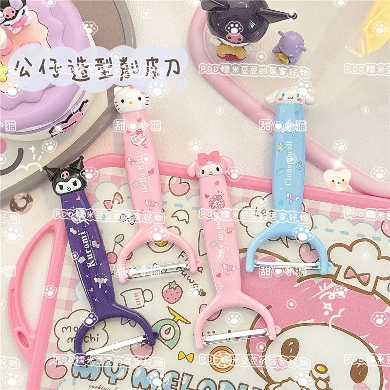 

Sanrio Hello Kitty fruit peeler cute cartoon Kuromi My Melody kawaii high-looking vegetable and fruit scraper kitchen supplies
