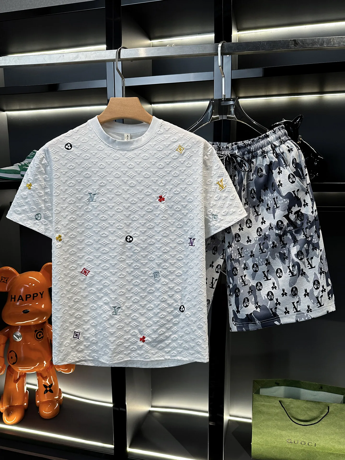 Summer new casual sports suit men's short-sleeved shorts two-piece set
